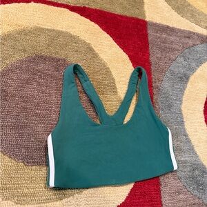 SPLITS59 Green White Stripe Racerback Sports Bra 
Un-Padded Women’s Size Small